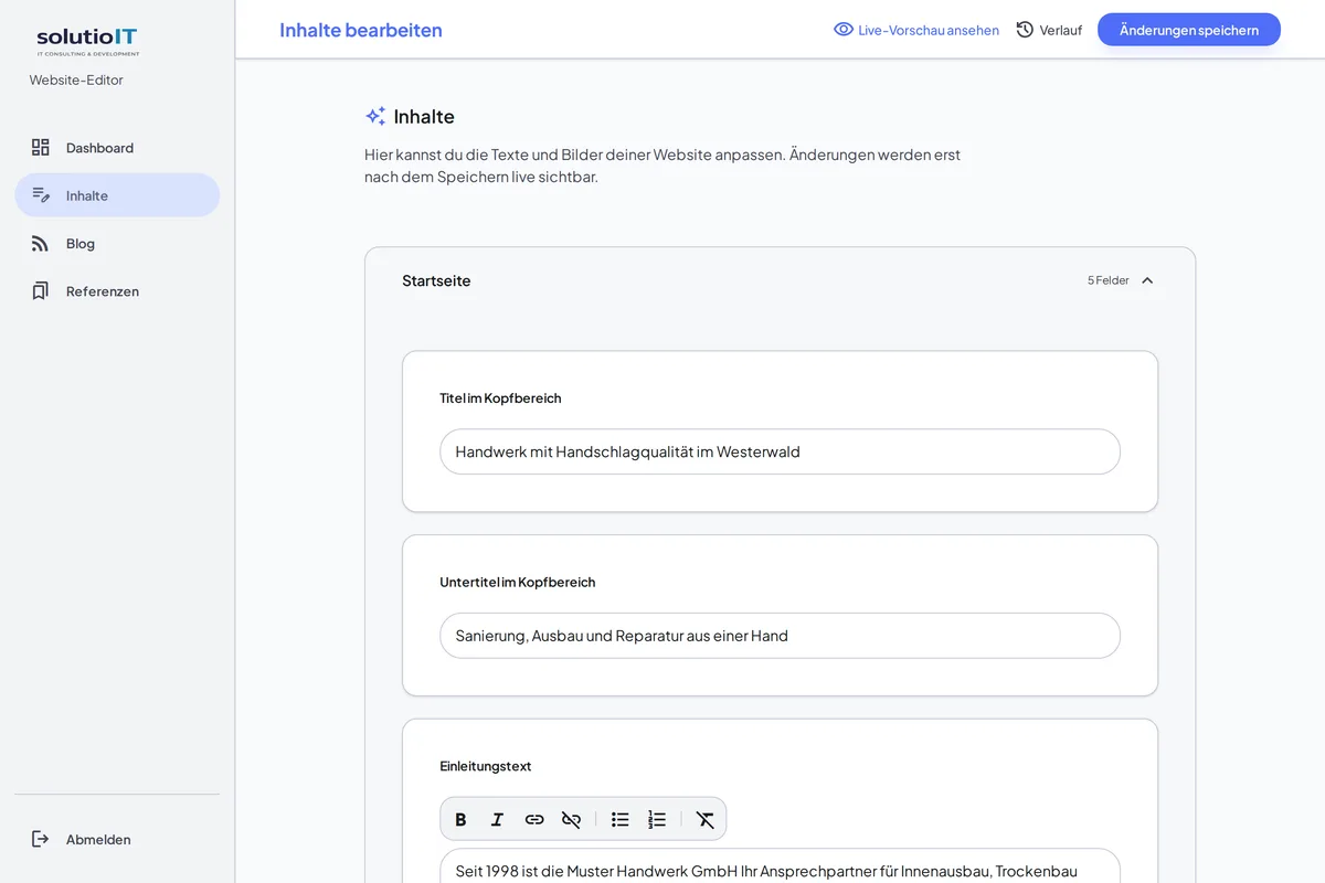 solutioIT Website-CMS